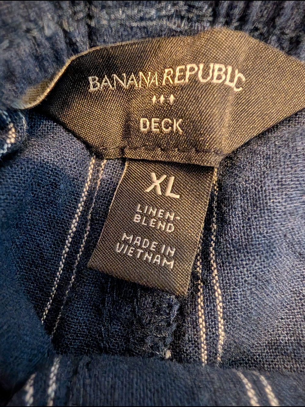Banana Republic Deck Men's XL Navy Blue Pinstripe Shorts - Picture 4 of 4